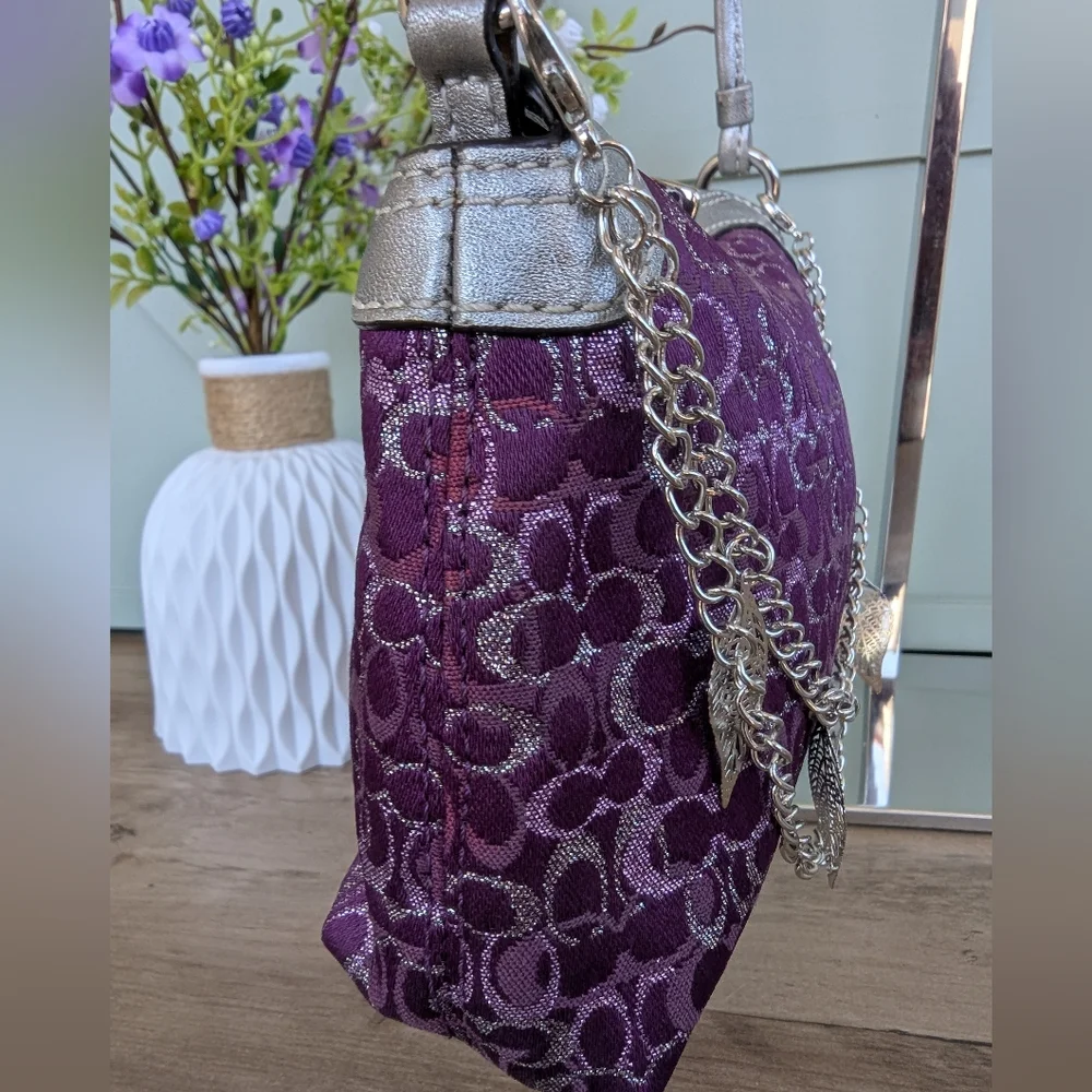 Vintage Y2K Coach Mini Purple Pochette Bag - Picture 6 of 10